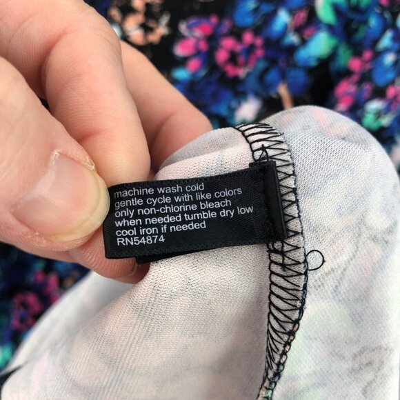 The Limited Dress Womens 2 Blue Multi Floral Mini Shift Ruffle Flare Hem Stretch - Picture 6 of 10